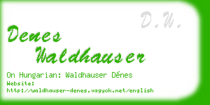 denes waldhauser business card